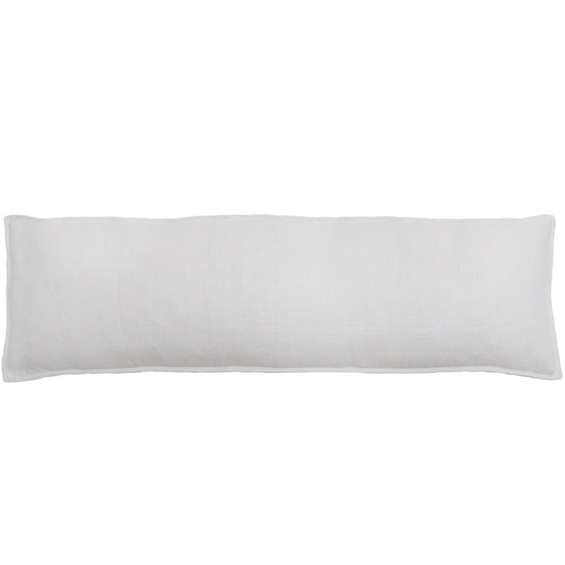 pillow long body linen soft textured white cream navy indigo ocean feather down