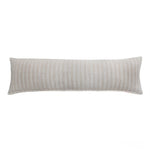 pillow long rectangle tan natural navy blue stripe feather down insert linen