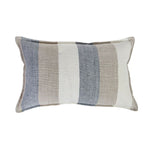 lumbar pillow stripe linen natural blue
