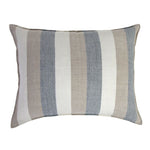 big pillow insert linen light ocean blue natural ivory stripe