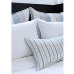 big pillow insert linen light ocean blue natural ivory stripe