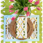 tablecloth cotton lime green palm leaf