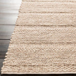 cream area rug organic woven wool rectangle