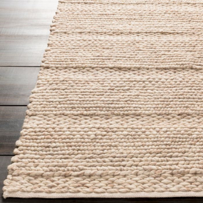 cream area rug organic woven wool rectangle
