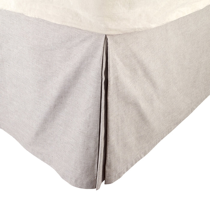 bedskirt tailored white linen cotton lined natural