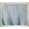 grey blue feathers contemporary silver frame wall art