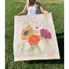 large bright color flowers abstract art paper grommets yellow pink