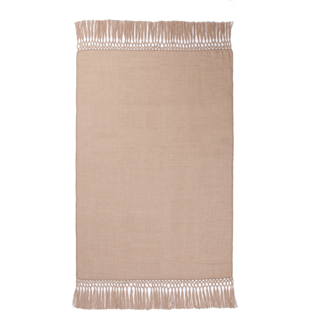beige throw fringe alpaca tan