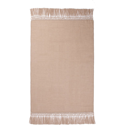 beige throw fringe alpaca tan