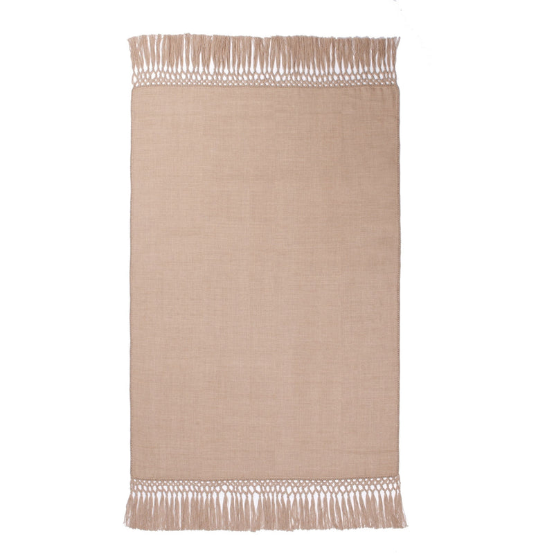 beige throw fringe alpaca tan