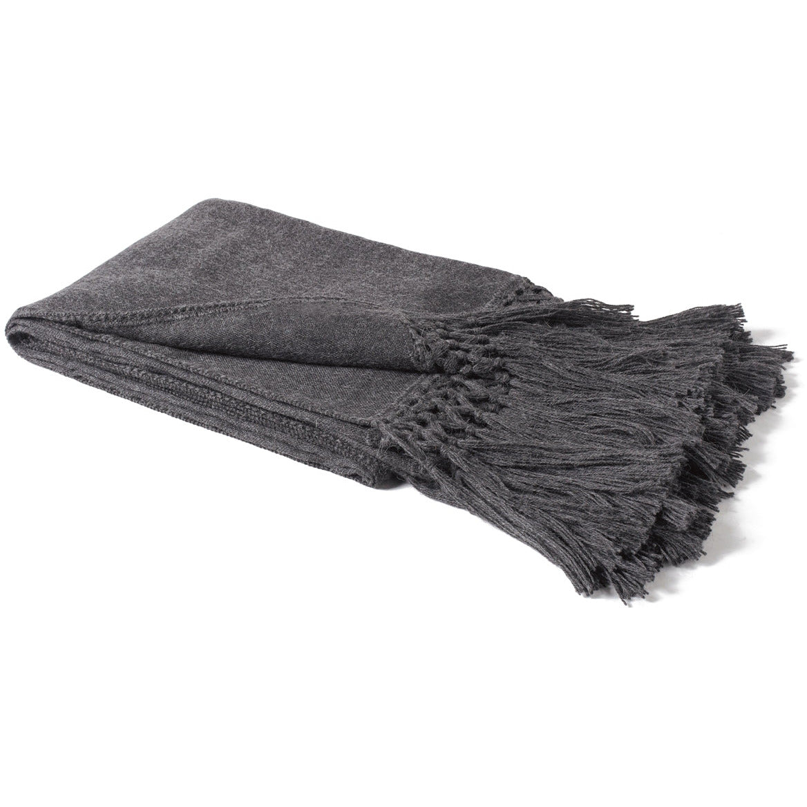 charcoal gray  throw fringe alpaca