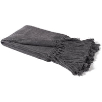charcoal gray  throw fringe alpaca