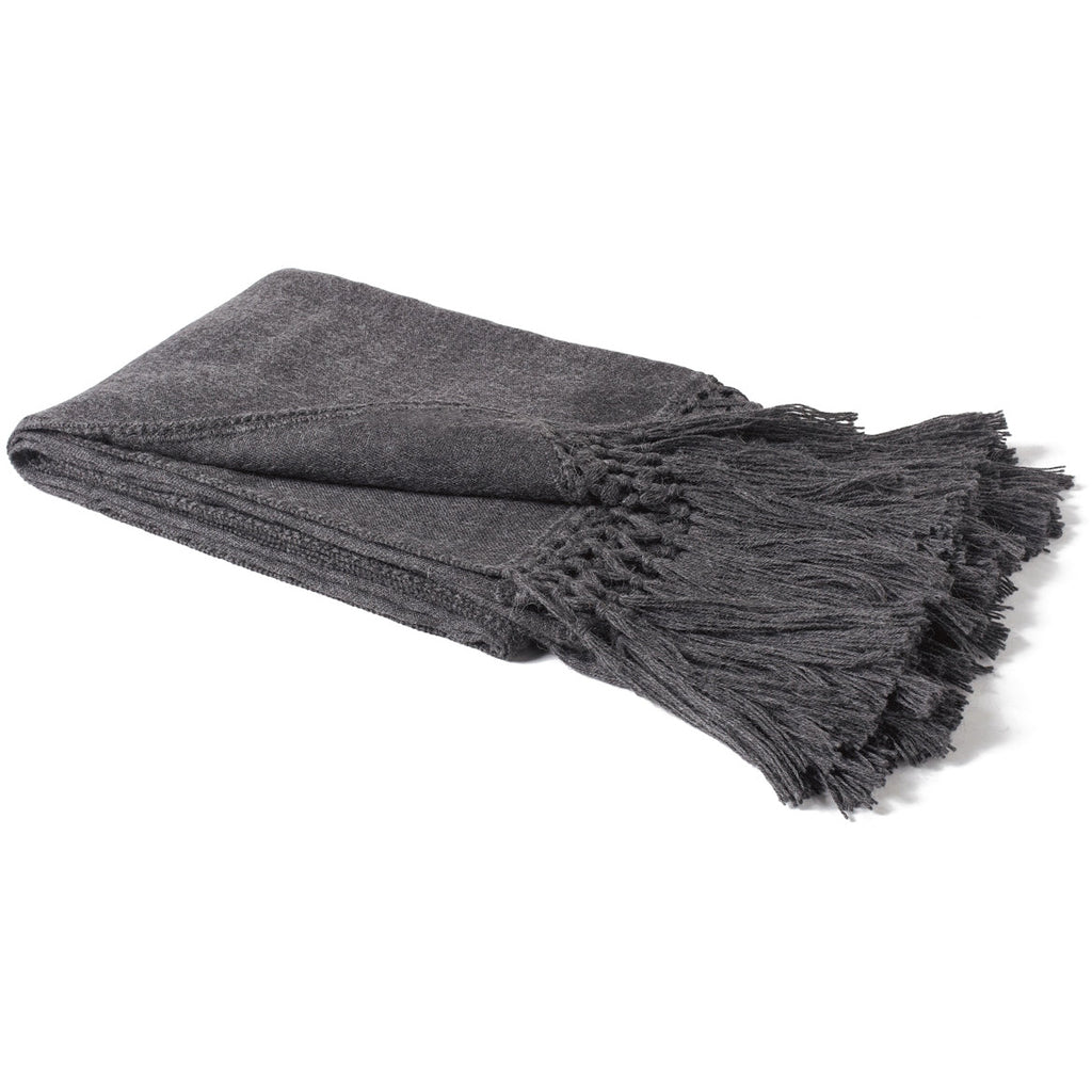 charcoal gray  throw fringe alpaca