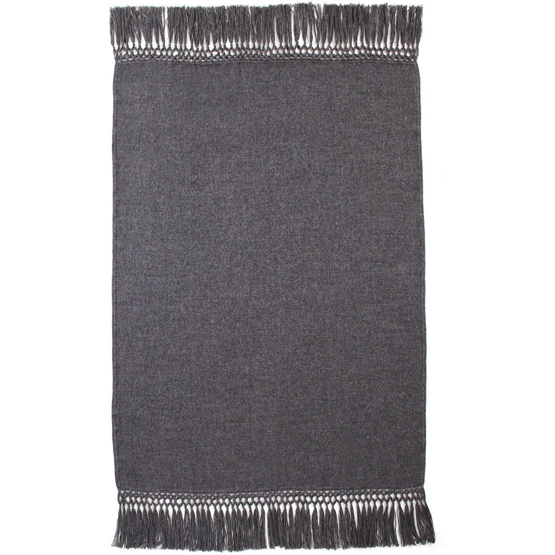 charcoal gray  throw fringe alpaca