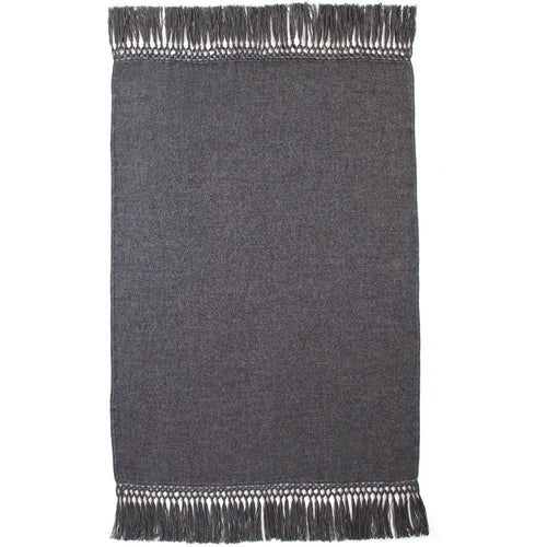charcoal gray  throw fringe alpaca