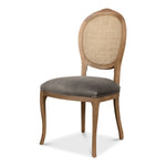 cane back dining chair charcoal fabric seat 