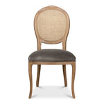 cane back dining chair charcoal fabric seat 