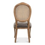 cane back dining chair charcoal fabric seat 