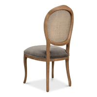 cane back dining chair charcoal fabric seat 