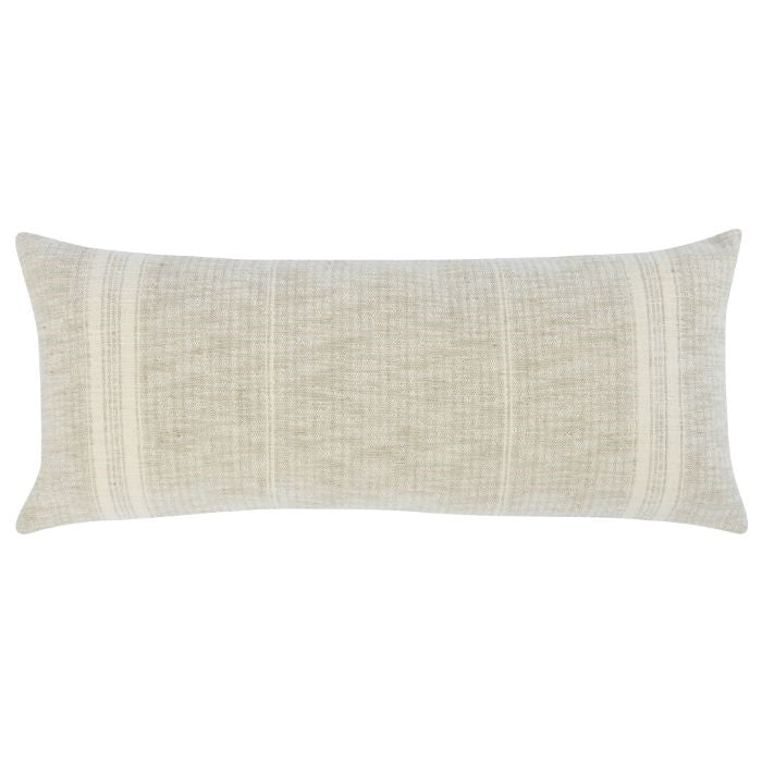 lumbar pillow neutral stripe woven natural ivory