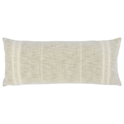 lumbar pillow neutral stripe woven natural ivory
