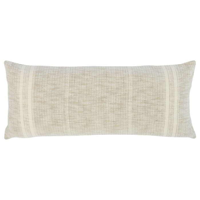 lumbar pillow neutral stripe woven natural ivory