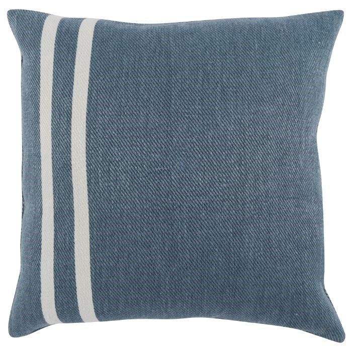 denim blue accent pillow stripe
