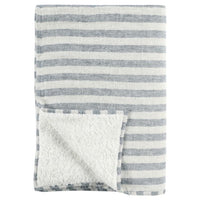 blue ivory stripe throw sherpa