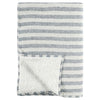 blue ivory stripe throw sherpa