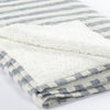 blue ivory stripe throw sherpa