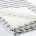 blue ivory stripe throw sherpa