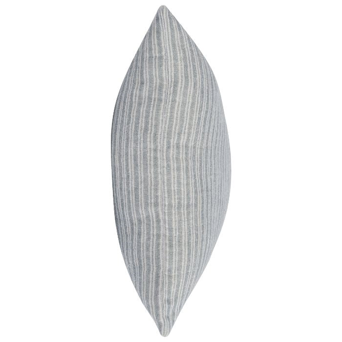 light blue white stripe lumbar pillow