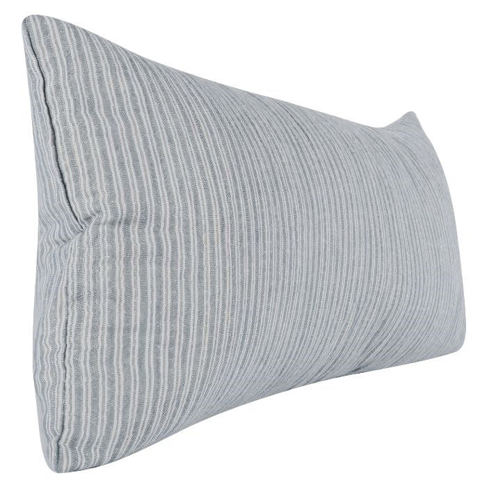 light blue white stripe lumbar pillow