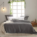 woven grey bedding sham waffle matelasse coverlet cotton