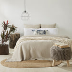 woven natural bedding sham waffle matelasse coverlet cotton