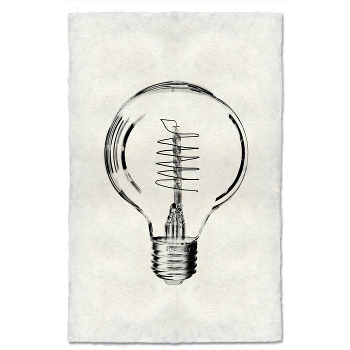 vintage bulb photography art print black white