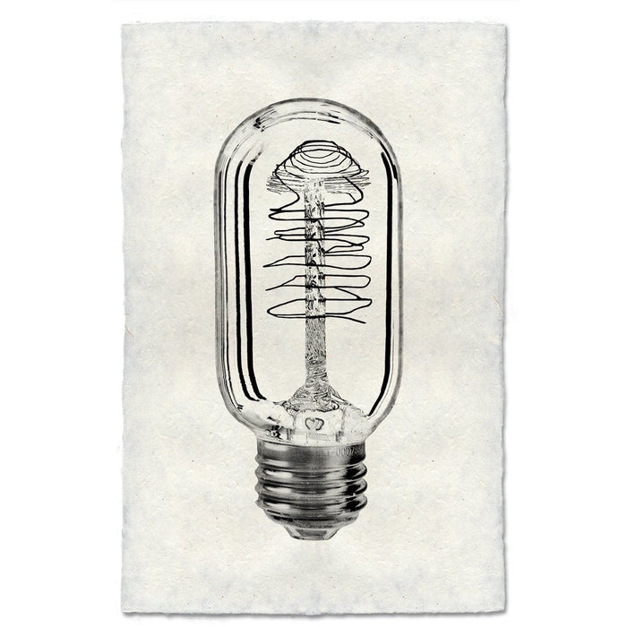 black white vintage radio bulb photography art print