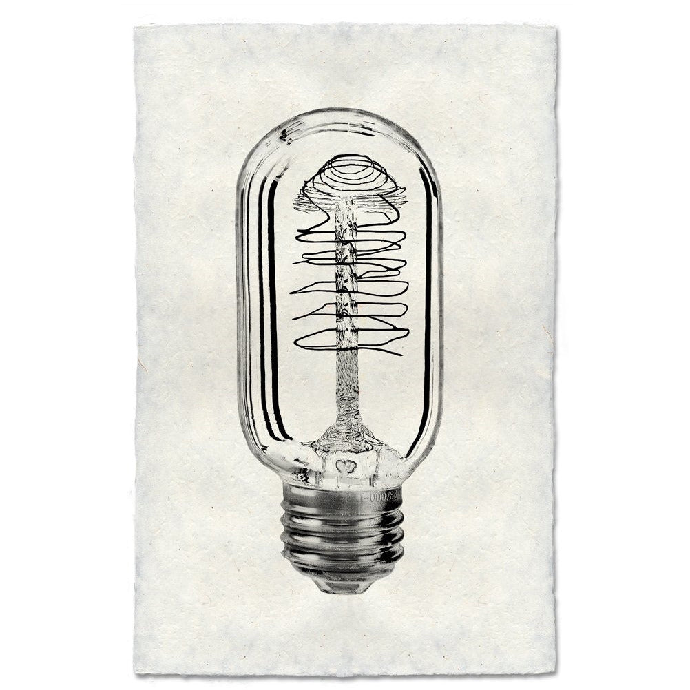 black white vintage radio bulb photography art print
