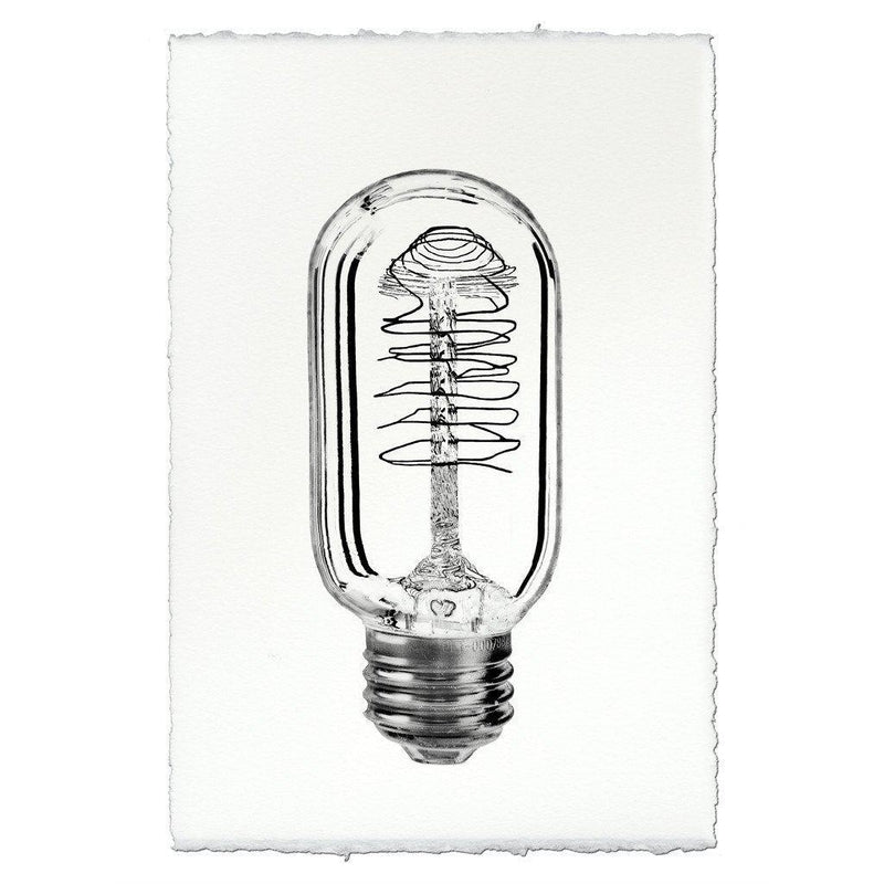 black white vintage radio bulb photography art print