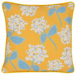white yellow floral square throw pillow
