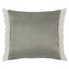 square pillow tan gray dune herringbone off-white fringe
