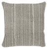 off-white gray woven stripe indoor/outdoor pillow