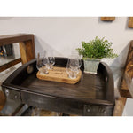 Vino Wine Barrel Oak Tray Square - Boards + Trays for Dinner Parties