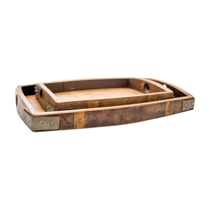 Vino Wine Barrel Oak Tray Rectangle - Decorative Boards + Trays