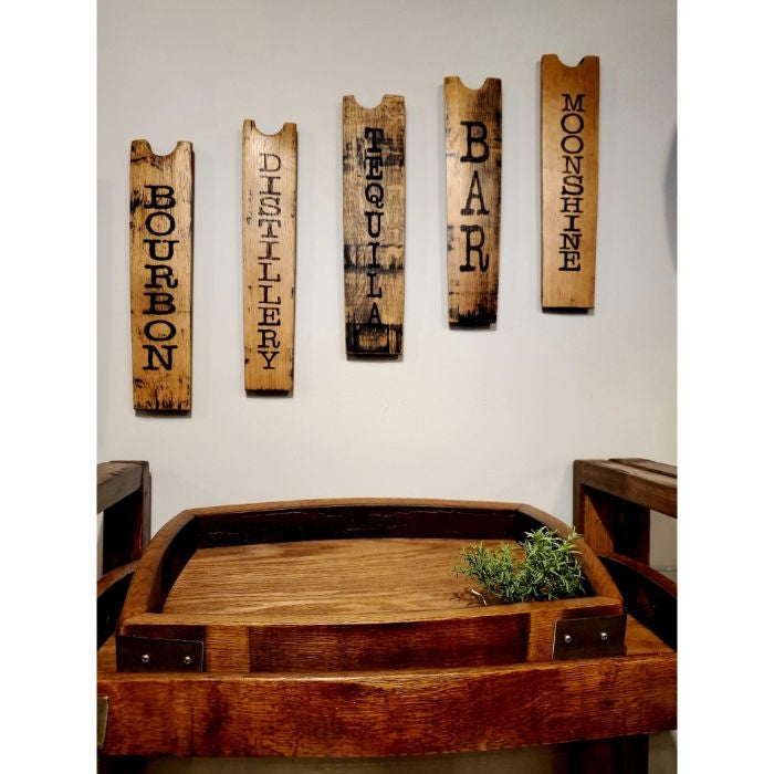 Vino Wine Barrel Oak Tray Rectangle - Decorative Boards + Trays