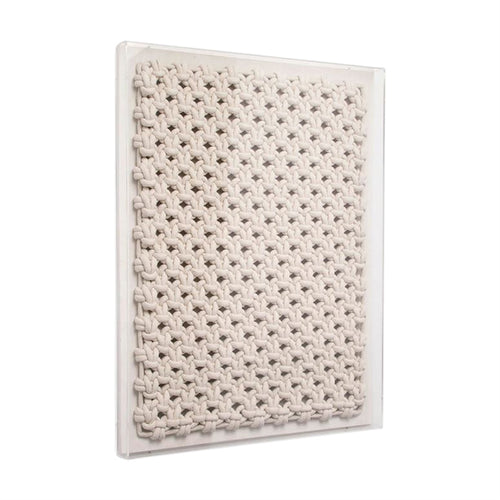 woven rope frame ivory