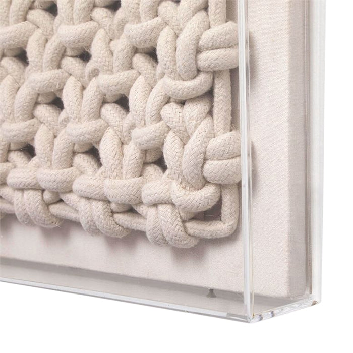 woven rope frame ivory