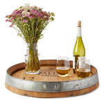 Lazy Susan Tray - Large Wine Barrel Head (text options)