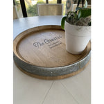 Lazy Susan Tray - Large Wine Barrel Head (text options)