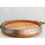 Lazy Susan Tray - Large Wine Barrel Head (text options)